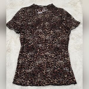 Willow Leopard Print Short Sleeve Top - Brown & Black